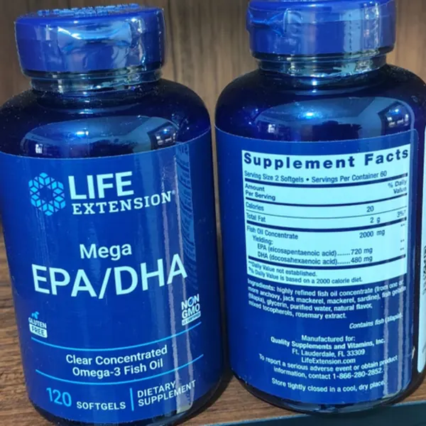Mega EPA/DHA Omega-3 by Life Extension — 120 softgels (60 servings)